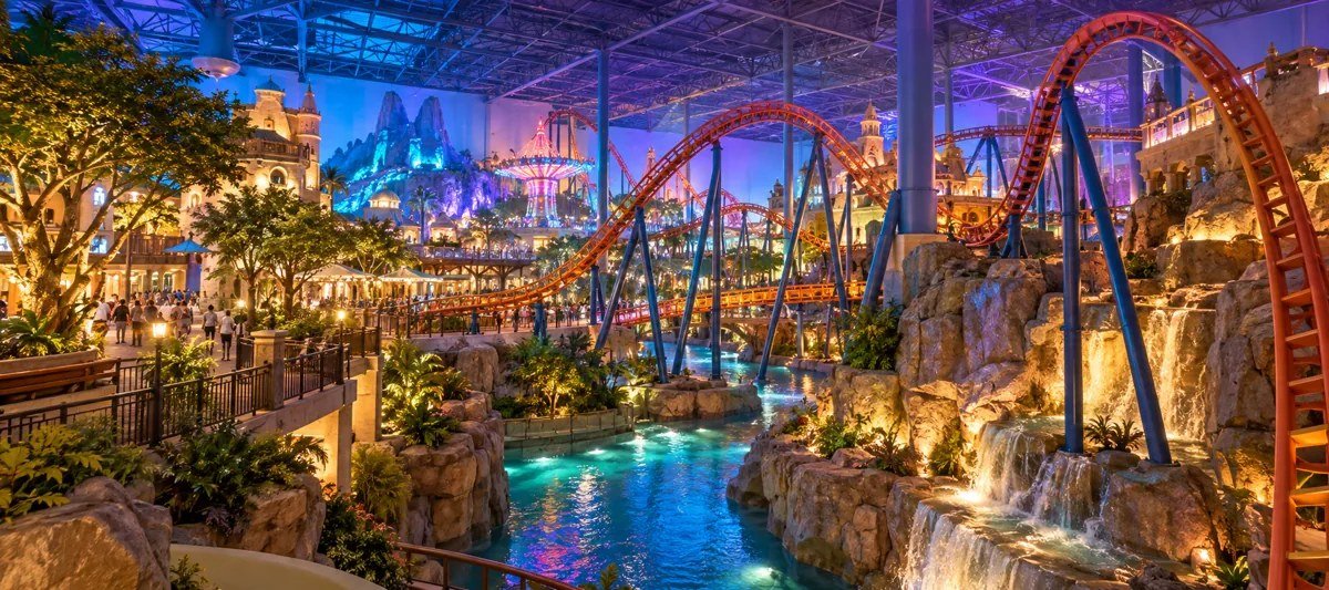 AI illustration of an indoor amusement park