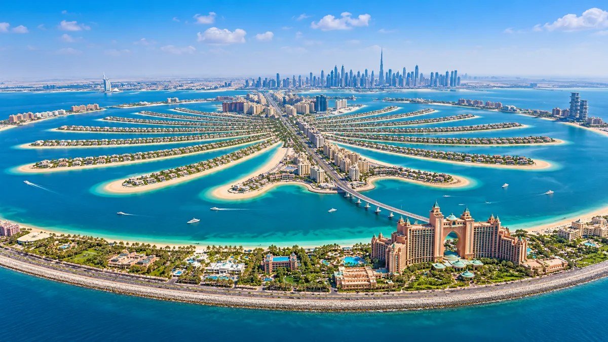Illustration of Palm Jumeirah from above