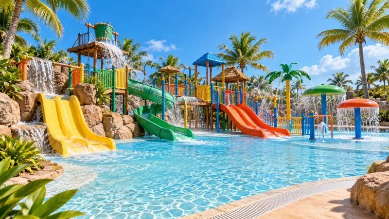 AI illustration of a family water park